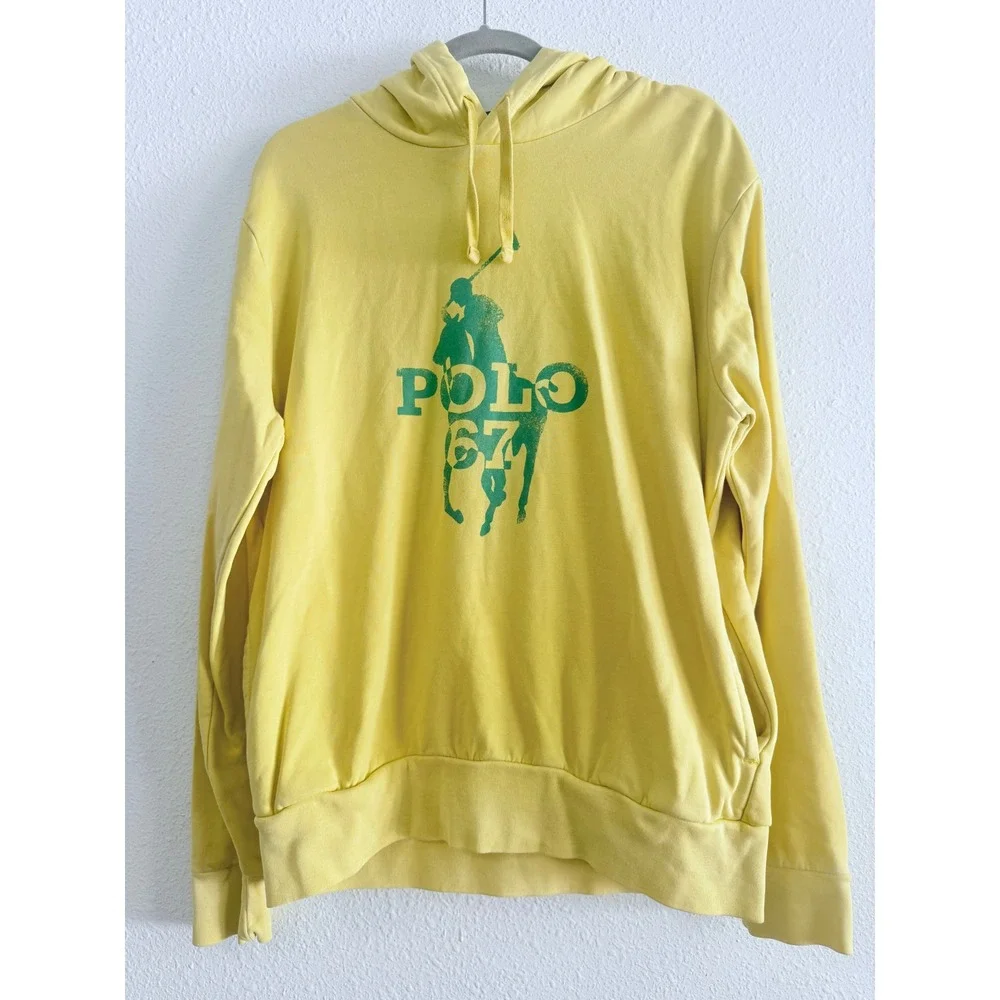 Polo Ralph Lauren Cotton Blend with Pockets Hoodie Yellow Size‎ M